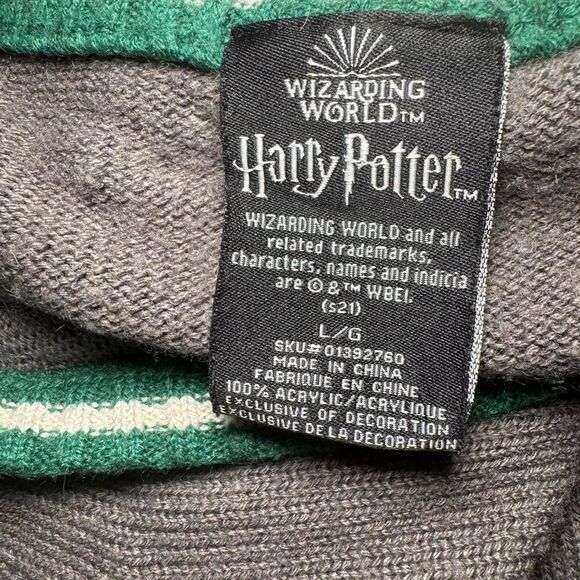 Harry Potter Slytherin Cardigan & Tie Costume Adult Size Large L Wizarding World - Picture 7 of 8